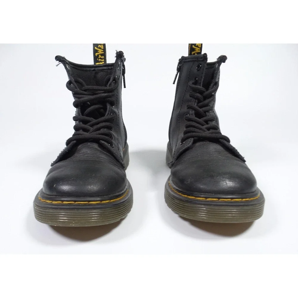 Dr Martens‎ Junior Shoes Youth Size 13 Black Leather Boots Zip Lace Up 1460J